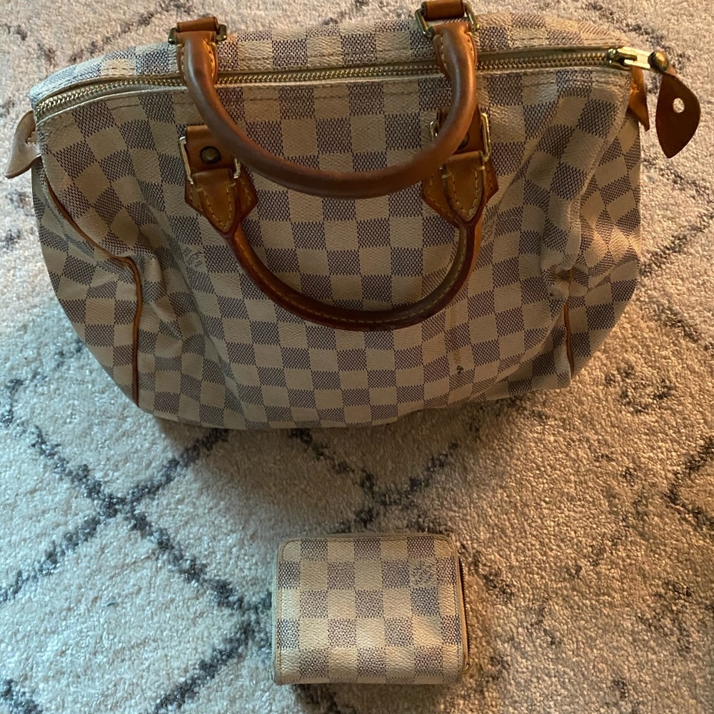 Authentic Louis Vuitton bag and matching wallet